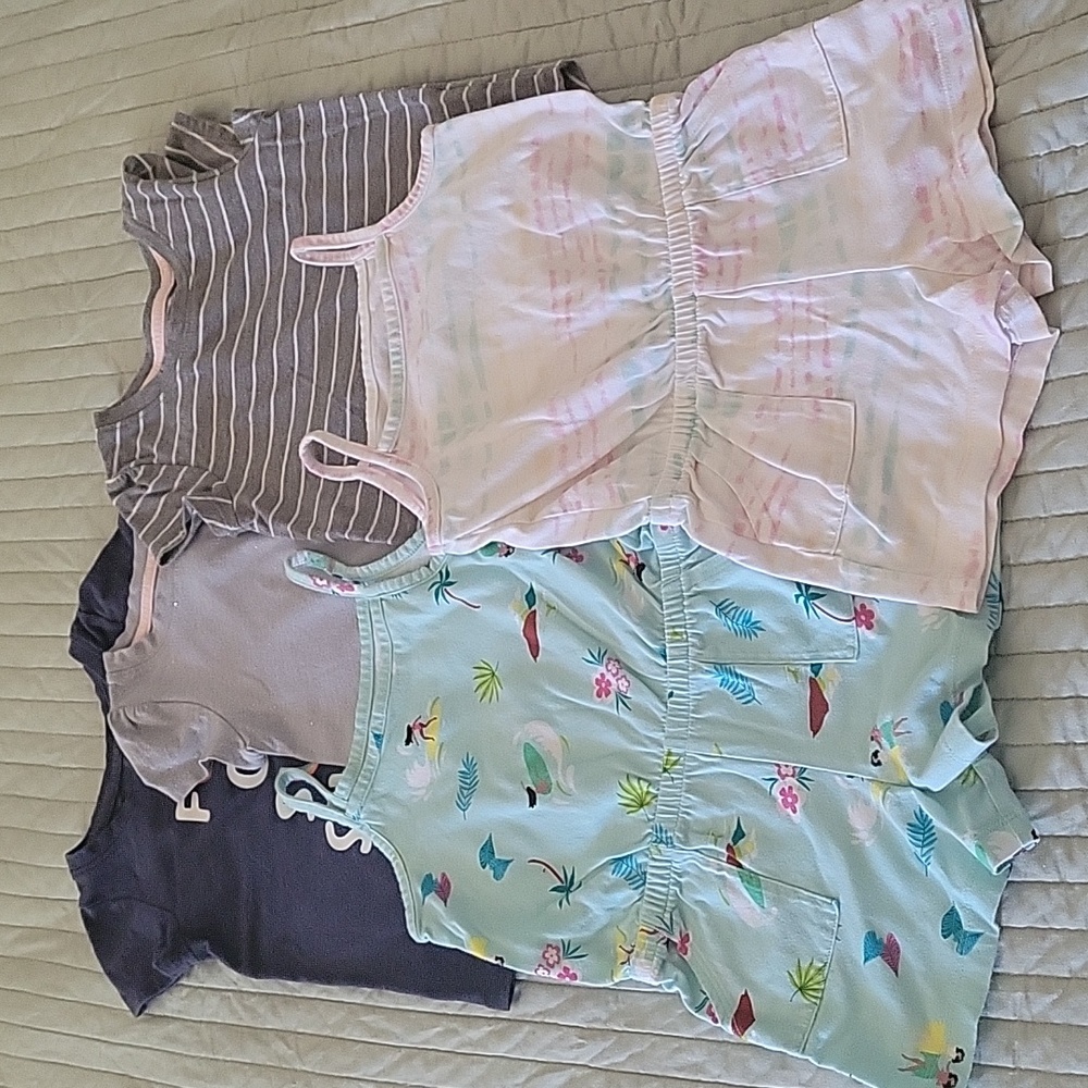 Cat & Jack and Wonder Nation, 3T, Toddler Girls T- Shirt and Romper